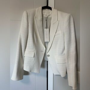 Veronica Beard Woodley Dickey blazer, white, US8